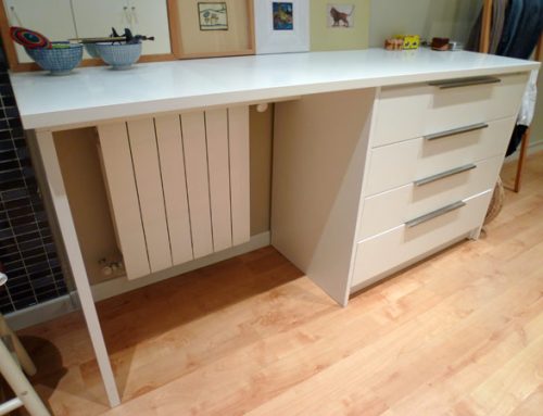 Sifonier y escritorio de melamina de 25mm